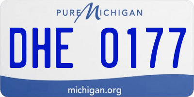 MI license plate DHE0177