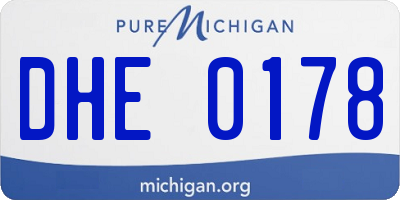 MI license plate DHE0178
