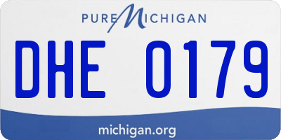 MI license plate DHE0179