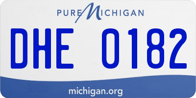 MI license plate DHE0182