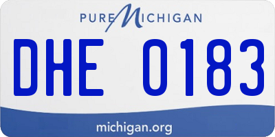 MI license plate DHE0183