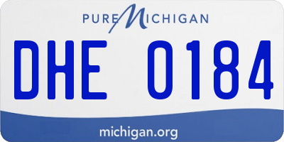 MI license plate DHE0184