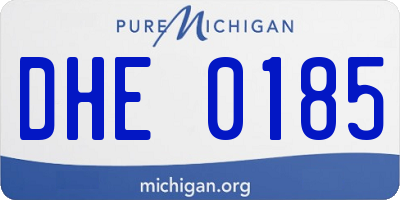 MI license plate DHE0185