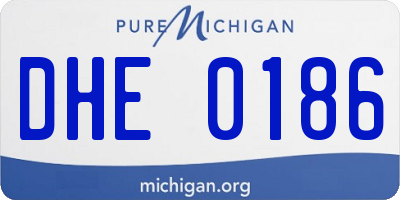 MI license plate DHE0186