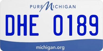 MI license plate DHE0189