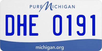 MI license plate DHE0191