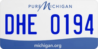 MI license plate DHE0194