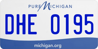 MI license plate DHE0195