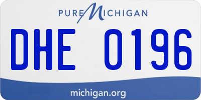 MI license plate DHE0196