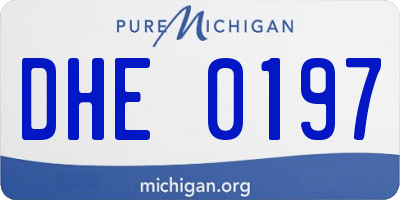 MI license plate DHE0197