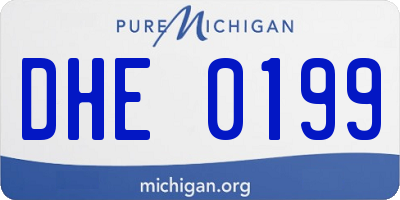 MI license plate DHE0199