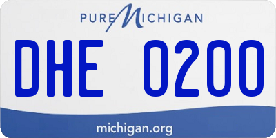 MI license plate DHE0200