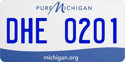 MI license plate DHE0201