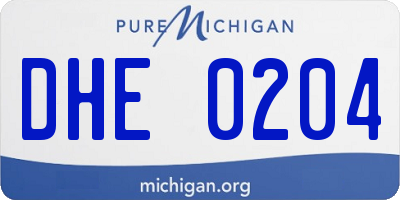 MI license plate DHE0204