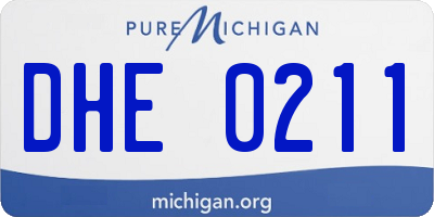 MI license plate DHE0211