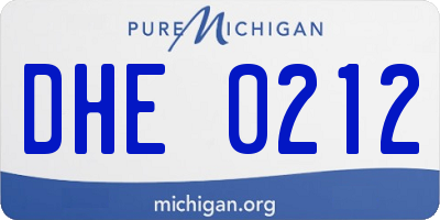 MI license plate DHE0212