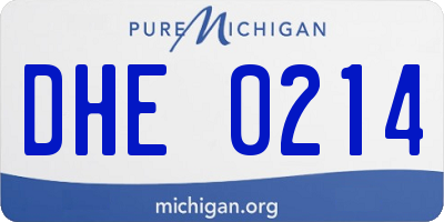 MI license plate DHE0214