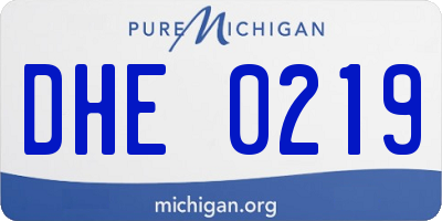MI license plate DHE0219