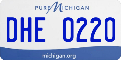 MI license plate DHE0220