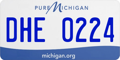 MI license plate DHE0224