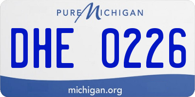 MI license plate DHE0226