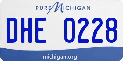 MI license plate DHE0228