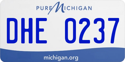 MI license plate DHE0237