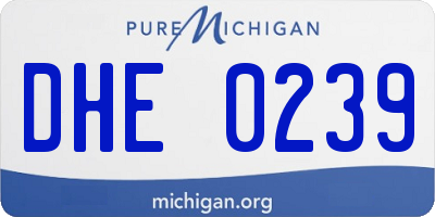 MI license plate DHE0239