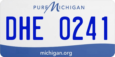 MI license plate DHE0241
