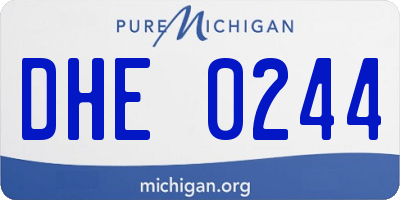 MI license plate DHE0244