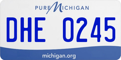 MI license plate DHE0245
