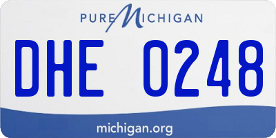 MI license plate DHE0248