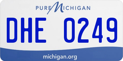 MI license plate DHE0249