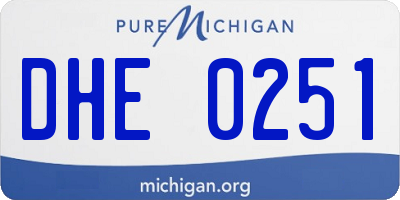 MI license plate DHE0251