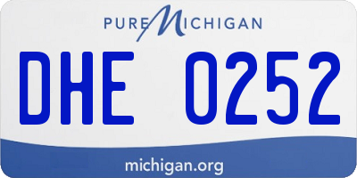 MI license plate DHE0252
