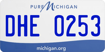 MI license plate DHE0253