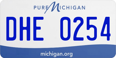 MI license plate DHE0254