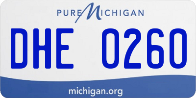 MI license plate DHE0260