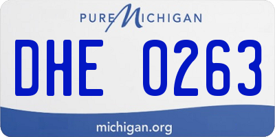 MI license plate DHE0263