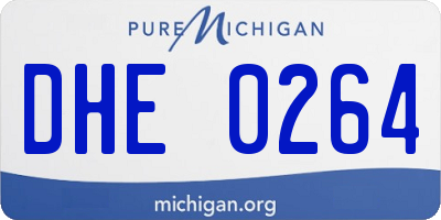 MI license plate DHE0264
