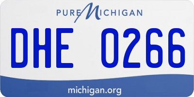 MI license plate DHE0266