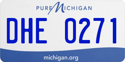 MI license plate DHE0271