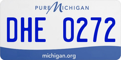 MI license plate DHE0272