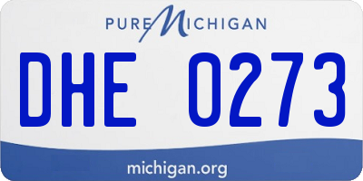 MI license plate DHE0273