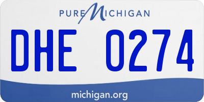 MI license plate DHE0274