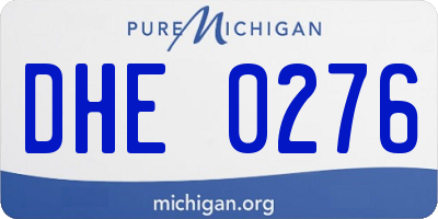 MI license plate DHE0276