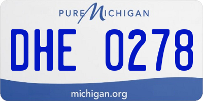 MI license plate DHE0278