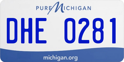 MI license plate DHE0281