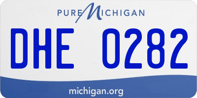 MI license plate DHE0282