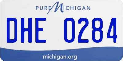 MI license plate DHE0284